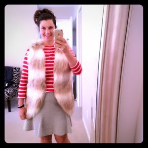 Skies Are Blue Jackets & Blazers - NWT Creme and Tan Fur Vest Skies Are Blue Jackets & Blazers - NWT Creme and Tan Fur Vest