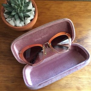 Miu Miu Accessories - Miu Miu Glitter Orange & Gold Cat Eye Sunglasses Miu Miu Accessories - Miu Miu Glitter Orange & Gold Cat Eye Sunglasses