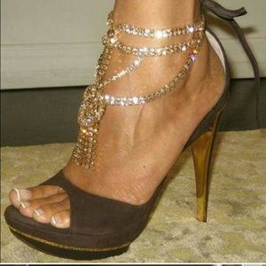 Francesco Sacco Shoes - Francesco Sacco Chocolate Brown Gold Rhinestones 9 Francesco Sacco Shoes - Francesco Sacco Chocolate Brown Gold Rhinestones 9