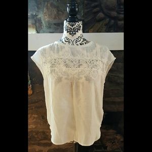 Topshop Tops - TOPSHOP Eyelash Lace Top Sleeveless Tunic Cream Topshop Tops - TOPSHOP Eyelash Lace Top Sleeveless Tunic Cream
