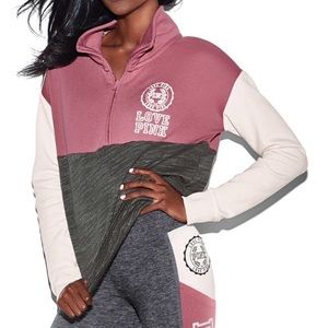 PINK Victoria's Secret Sweaters - Pink VS Soft Begonia Half Zip Hi Lo Pullover PINK Victoria's Secret Sweaters - Pink VS Soft Begonia Half Zip Hi Lo Pullover