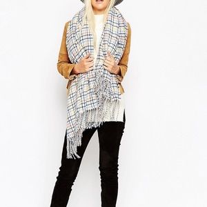 ASOS Accessories - Oversized Scarf Pastel Tweed Plaid With Tassels ASOS Accessories - Oversized Scarf Pastel Tweed Plaid With Tassels