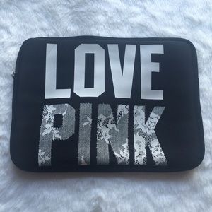 PINK Victoria's Secret Accessories - Pink VS Black & White Lace Zip Laptop Case PINK Victoria's Secret Accessories - Pink VS Black & White Lace Zip Laptop Case