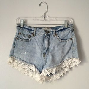 Free People Pants - Free People Lace Denim Shorts Free People Pants - Free People Lace Denim Shorts