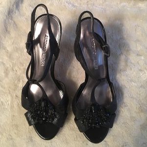 ANTONIO MELANI Shoes - Antonio Melani Black Embellished T-strap Heels ANTONIO MELANI Shoes - Antonio Melani Black Embellished T-strap Heels