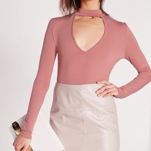 ASOS Tops - Mauve Choker Long Sleeve Bodysuit Top ASOS Tops - Mauve Choker Long Sleeve Bodysuit Top