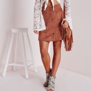 Missguided Dresses & Skirts - Faux Suede Button Up Skirt Missguided Dresses & Skirts - Faux Suede Button Up Skirt
