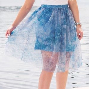 French Connection Dresses & Skirts - French Connection Blue Florida Tulle Skirt French Connection Dresses & Skirts - French Connection Blue Florida Tulle Skirt