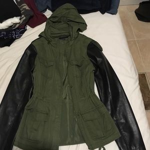 Forever 21 Jackets & Blazers - Parka jacket faux leather sleeves Forever 21 Jackets & Blazers - Parka jacket faux leather sleeves