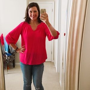 Tops - Hot Pink Blouse Tops - Hot Pink Blouse