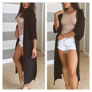Sweaters - •NEW• Black oversized cinched slit kimono cardigan Sweaters - •NEW• Black oversized cinched slit kimono cardigan