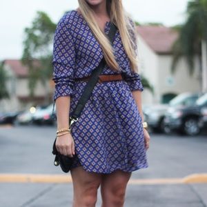 Dresses & Skirts - Cobalt Long Sleeve Dress With Diamond Pattern Dresses & Skirts - Cobalt Long Sleeve Dress With Diamond Pattern