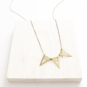 LucyMint Jewelry - Raw Brass Trio Triangle Necklace LucyMint Jewelry - Raw Brass Trio Triangle Necklace