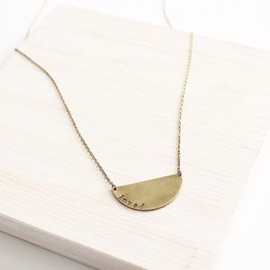 LucyMint Jewelry - Half Moon Handmade Brass Pendant LucyMint Jewelry - Half Moon Handmade Brass Pendant