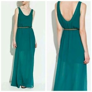 Zara Dresses & Skirts - Zara Trafaluc Teal Maxi Dress Zara Dresses & Skirts - Zara Trafaluc Teal Maxi Dress