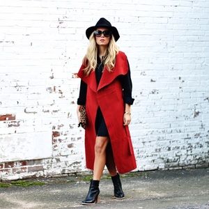 Missguided Other - Oversized Red Trench Vest Missguided Other - Oversized Red Trench Vest