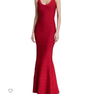 Herve Leger Dresses & Skirts - Herve Leger Red Full Length Dress Herve Leger Dresses & Skirts - Herve Leger Red Full Length Dress