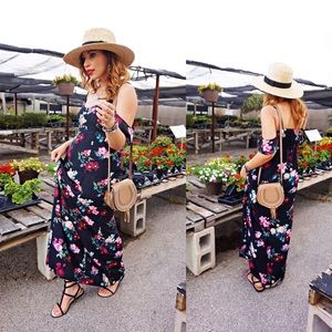 Dresses & Skirts - Cold Shoulder floral maxi dress Dresses & Skirts - Cold Shoulder floral maxi dress