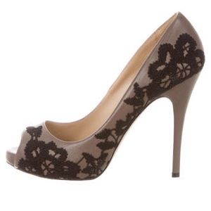 Valentino Shoes - Valentino Platform Lace Black & Taupe Pumps 10 NWT Valentino Shoes - Valentino Platform Lace Black & Taupe Pumps 10 NWT