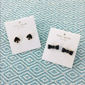 kate spade Jewelry - kate spade ♠️ black earrings bow studs gold kate spade Jewelry - kate spade ♠️ black earrings bow studs gold
