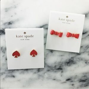 kate spade Jewelry - kate spade red earrings bow stud gold kate spade Jewelry - kate spade red earrings bow stud gold