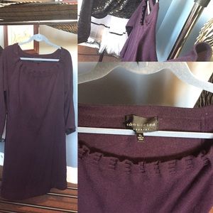connected apparel Dresses & Skirts - Purple sweater dress with scoop neck detail connected apparel Dresses & Skirts - Purple sweater dress with scoop neck detail