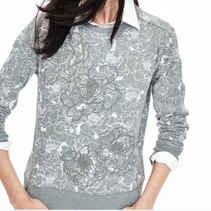 Banana Republic Tops - Banana Republic grey floral appliqué sweatshirt Banana Republic Tops - Banana Republic grey floral appliqué sweatshirt