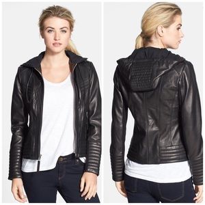 MICHAEL Michael Kors Jackets & Blazers - Michael Kors Hooded Genuine Leather Jacket MICHAEL Michael Kors Jackets & Blazers - Michael Kors Hooded Genuine Leather Jacket