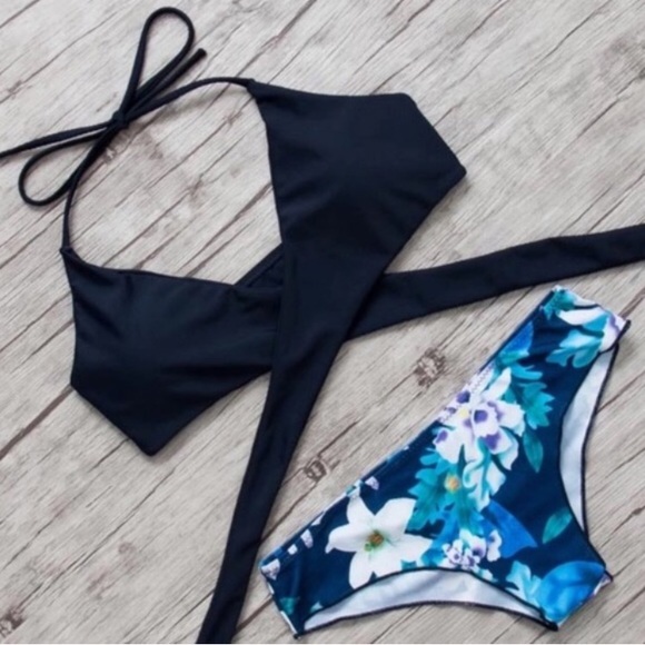 Swim Navy Floral Bikini Set Poshmark
