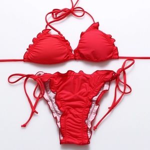 Swim Cherry Red Triangle Bikini Poshmark