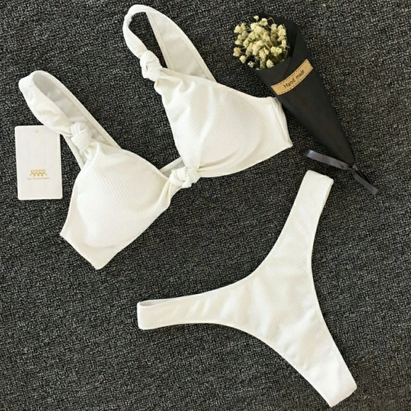 Swim White Bandage Brazilian Thong Bikini Poshmark