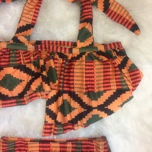 Swim African Ethnic Print Halter Flounce Bikini M Poshmark