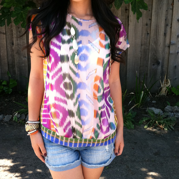 SOLD! Colorful Madewell top! - Picture 2 of 3
