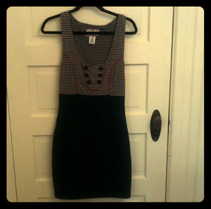 Jack BB Dakota Striped Ponte Mini Dress