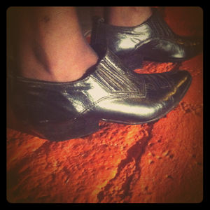 Vintage Black Low Cowboy boots size 8.5