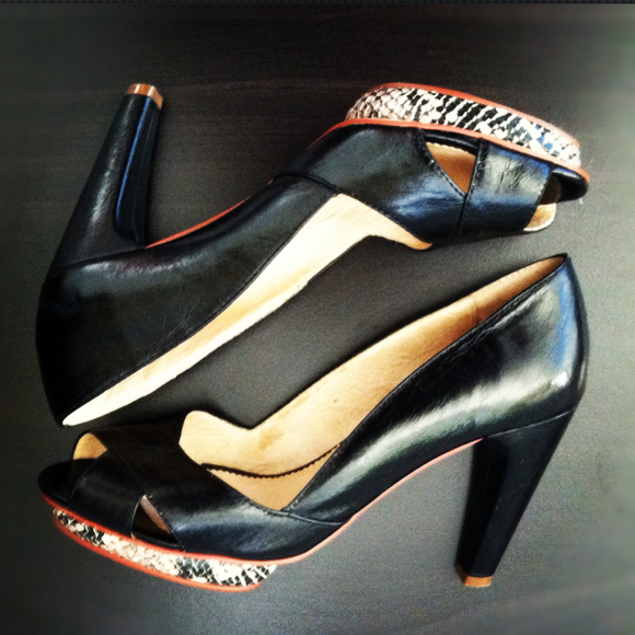 Shoes - Faryl Robin python platform pumps