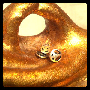 Lucky Brand peace sign stud earrings
