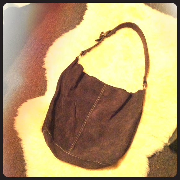 Brown suede bag