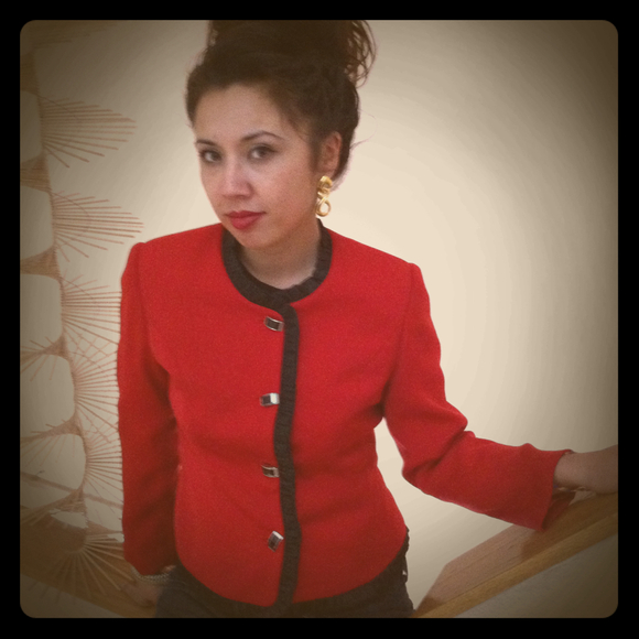 Vintage power blazer with ruffles - Picture 1 of 3