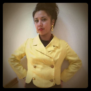 Jackets & Blazers - RESERVeD- Vintage yellow blazer nautical earrings Jackets & Blazers - RESERVeD- Vintage yellow blazer nautical earrings