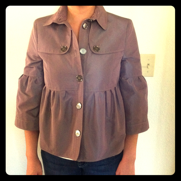 Cropped Burberry Jacket with Empire Waist