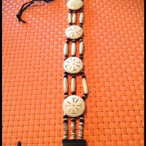 Bone & leather choker