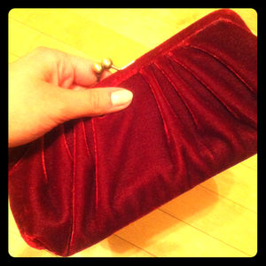 Mundi Red Velvet Clutch