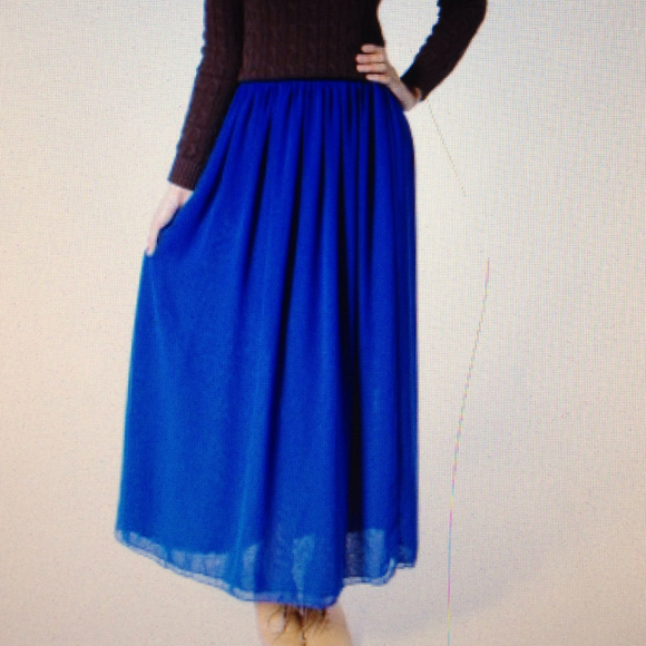 American Apparel Double Layer Chiffon Maxi Skirt