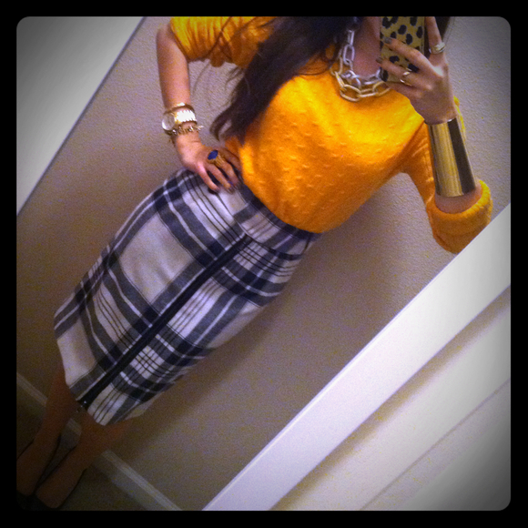 Plaid Pencil Skirt