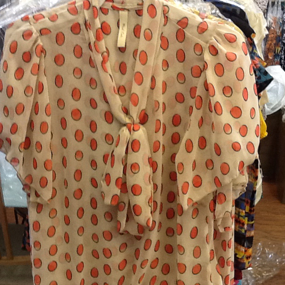 Chiffon pokadot bow blouse