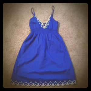 Reserved**Blue Dress with White Detail