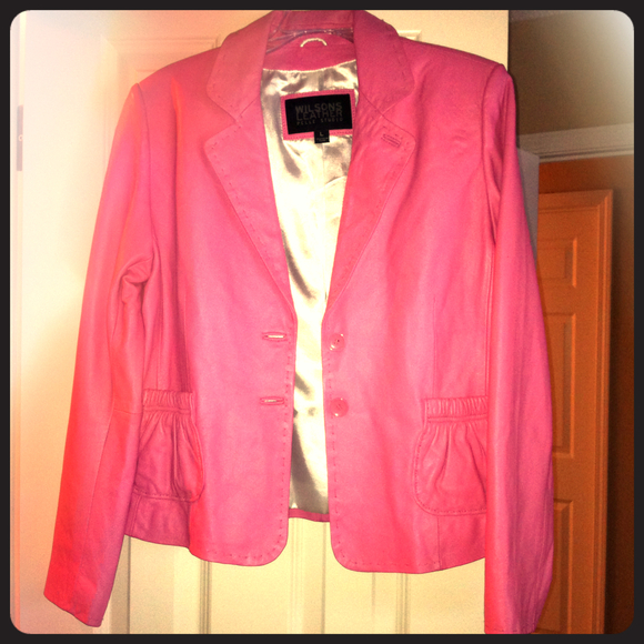 Wilson's Pink leather blazer L