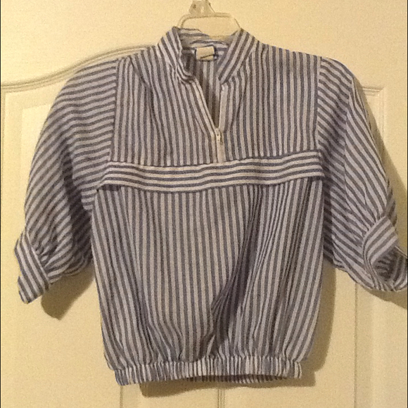 Vintage Blue & White Striped Top - Picture 3 of 3