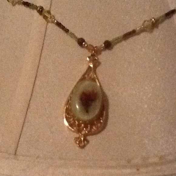 Handmade vintage inspired pressed flower necklace